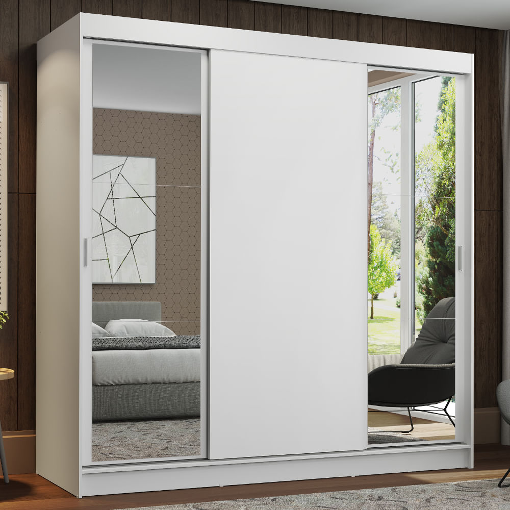 imagem de Guarda-Roupa Casal Reno 180x205x54 Branco Madesa 1095092E